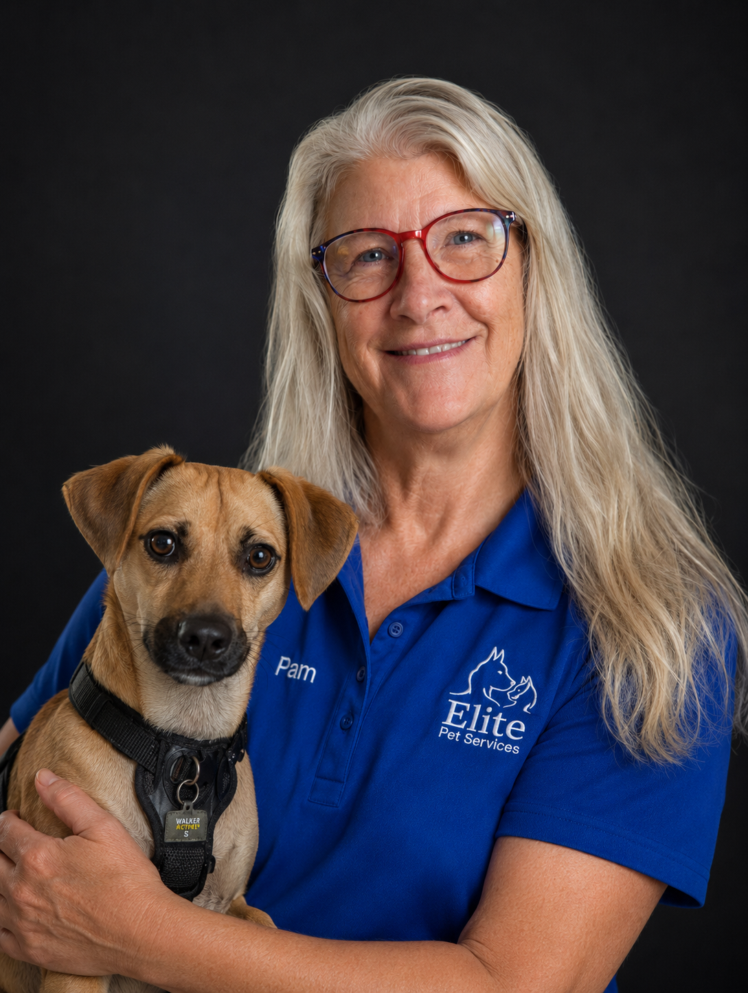 Pam with Levi providing professional pet care in Ocala Florida
